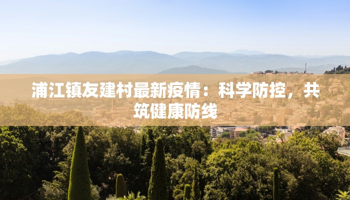 浦江镇友建村最新疫情：科学防控，共筑健康防线
